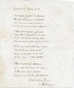 Poème Autographe Signé Henry Fauvel – “Musique En Mer”, XIXe, Manuscrit
