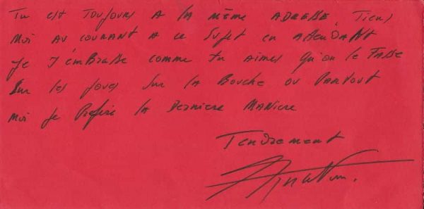 Charles Aznavour Lettre autographe signée