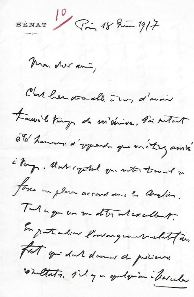 Lettre Tapuscrite Autographe Signée De Maurice Barrès - 1917 - Rare Document Historique