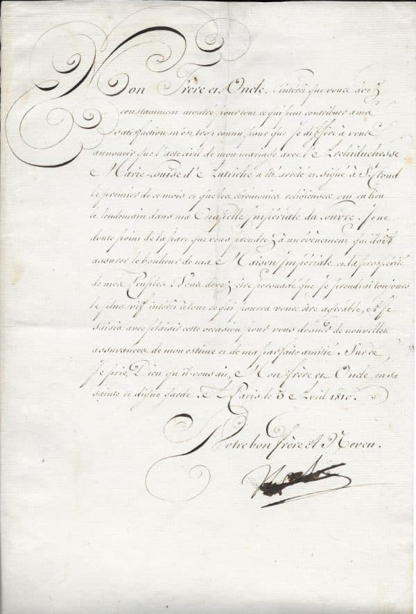 Napoléon lettre autographe
