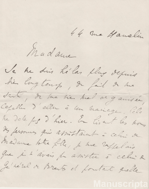 Proust Lettre autographe signée