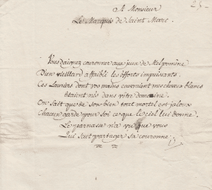 Note manuscrite de Voltaire