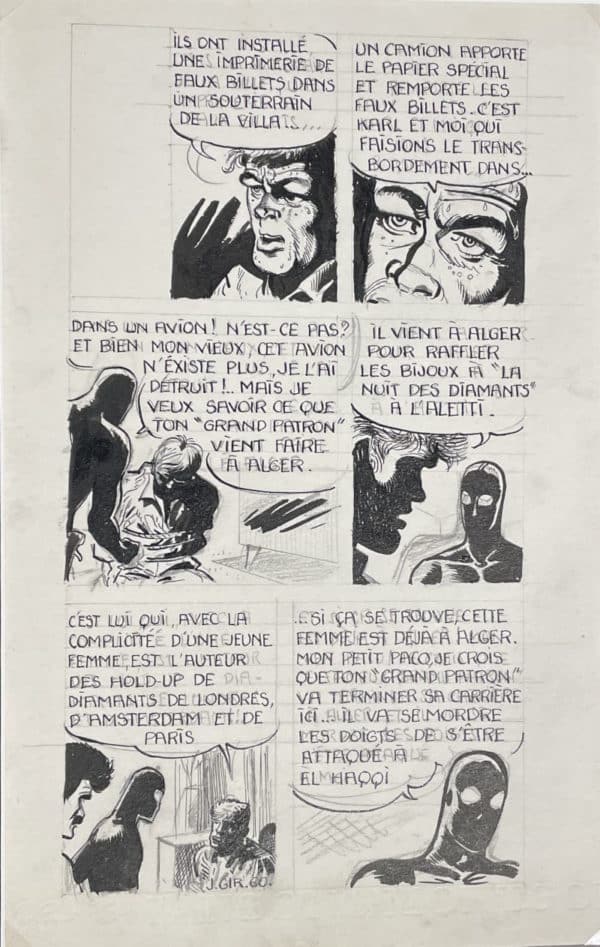 Dessin Original Signé J. Giraud (Gir) - Prisonniers - BD Humour Presse