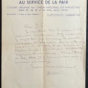 Louis ARAGON - Lettre autographe signée