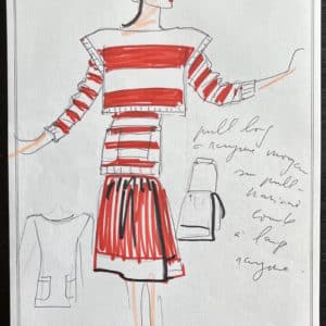 Karl LAGERFELD - Dessin original de Mode