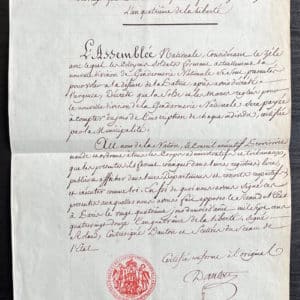 Georges-Jacques DANTON - Pièce manuscrite signée