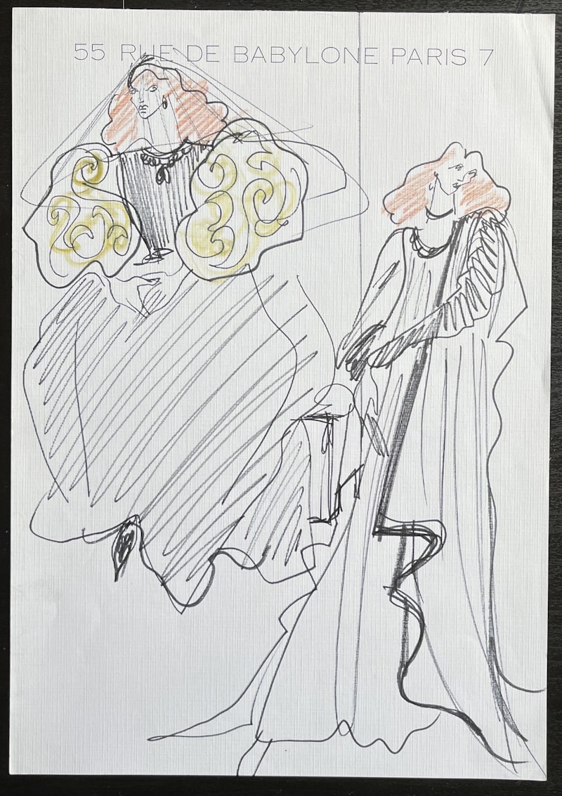 Yves SAINT-LAURENT - Dessin original
