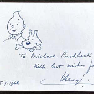 HERGE - Dessin original Tintin et Milou