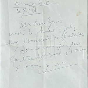 Pablo PICASSO - Lettre autographe signée