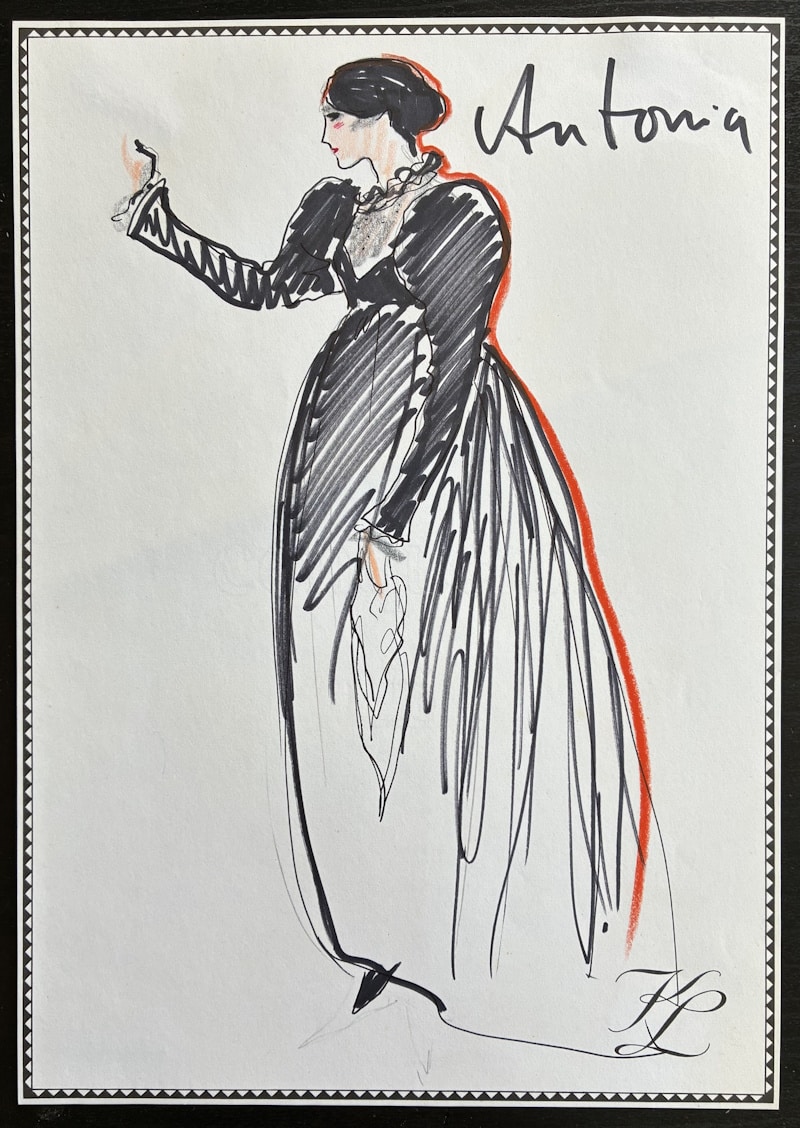 Karl LAGERFELD - Croquis original Costume Offenbach