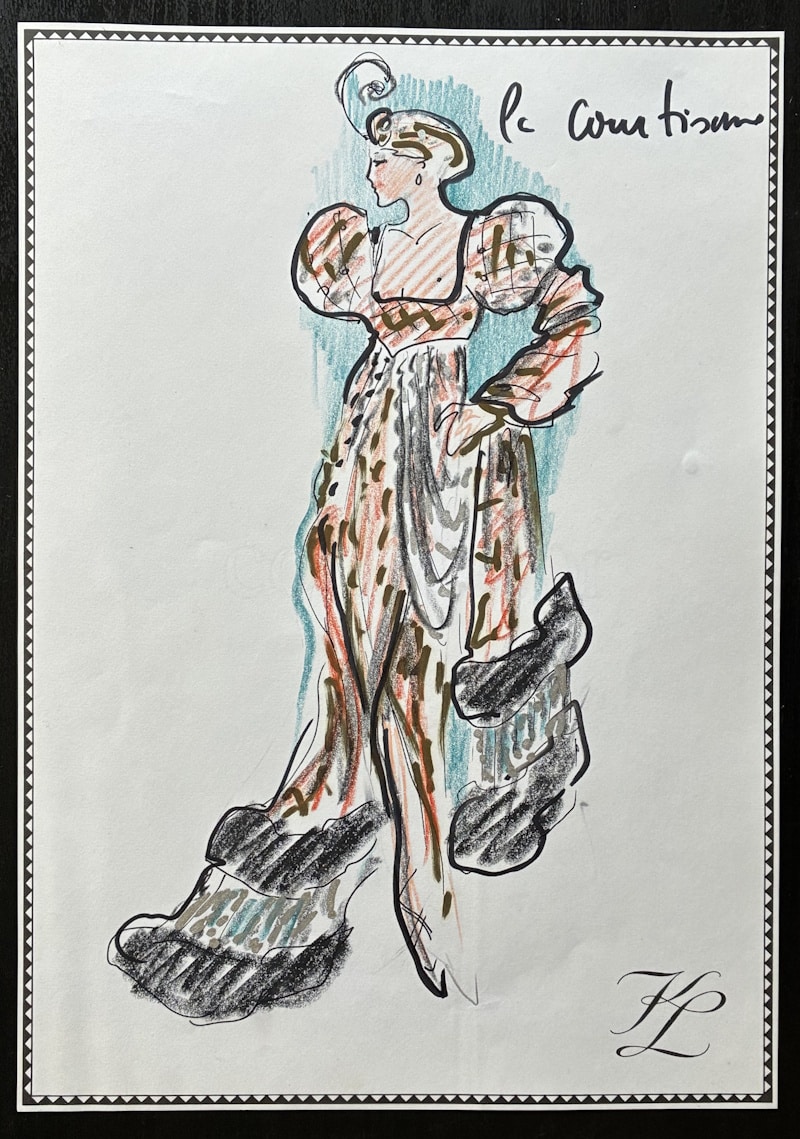 Karl LAGERFELD - Dessin original - Opéra