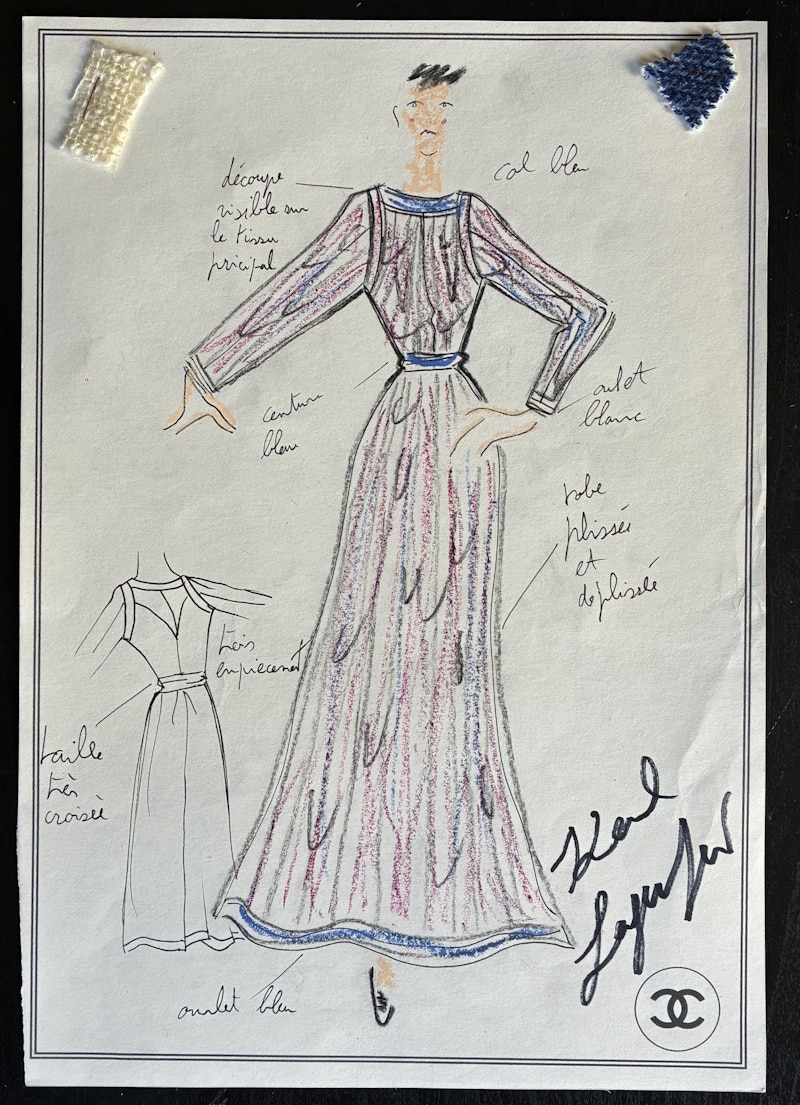 Karl LAGERFELD - Dessin mode original