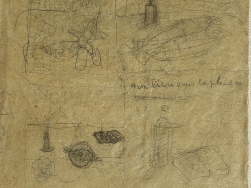 René MAGRITTE - Dessin original, un livre sous la pluie – Image 2