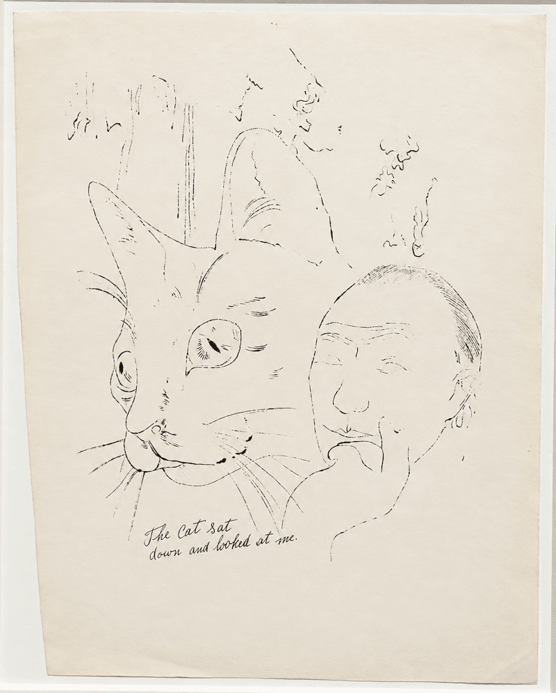 Andy WARHOL - Dessin original au chat, vers 1953